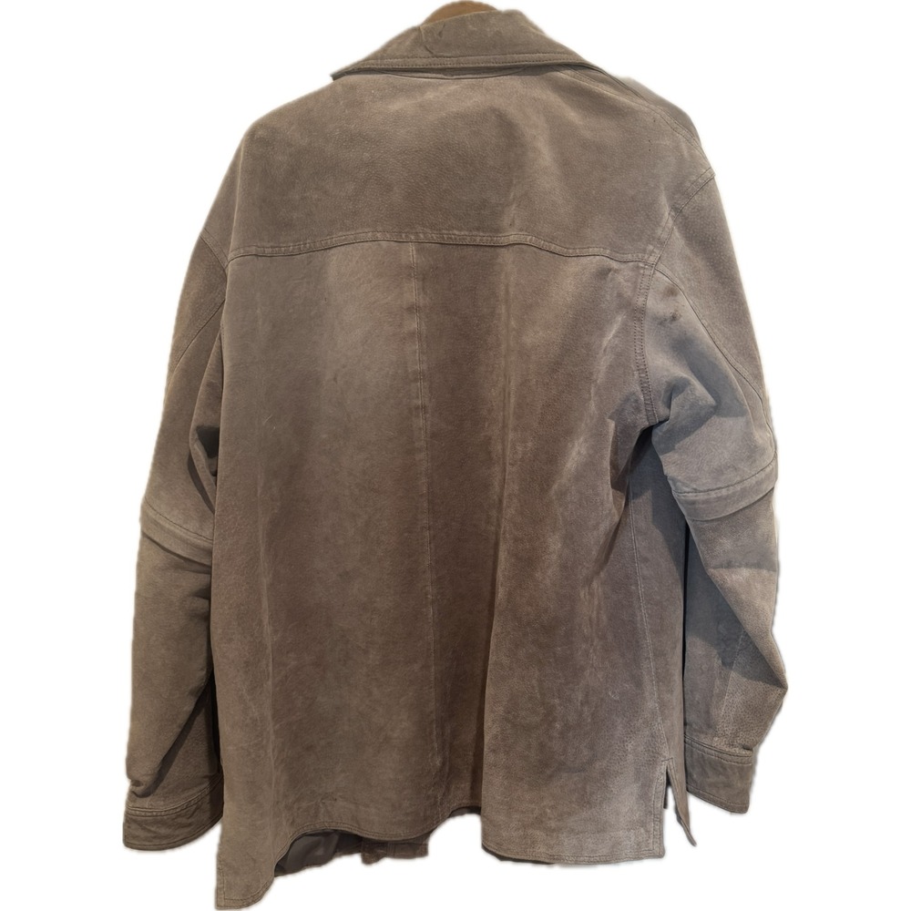Vintage M Julian Wilsons Suede Utility Jacket XL Convertible Zip Off Sleeves Y2K - Picture 4 of 11